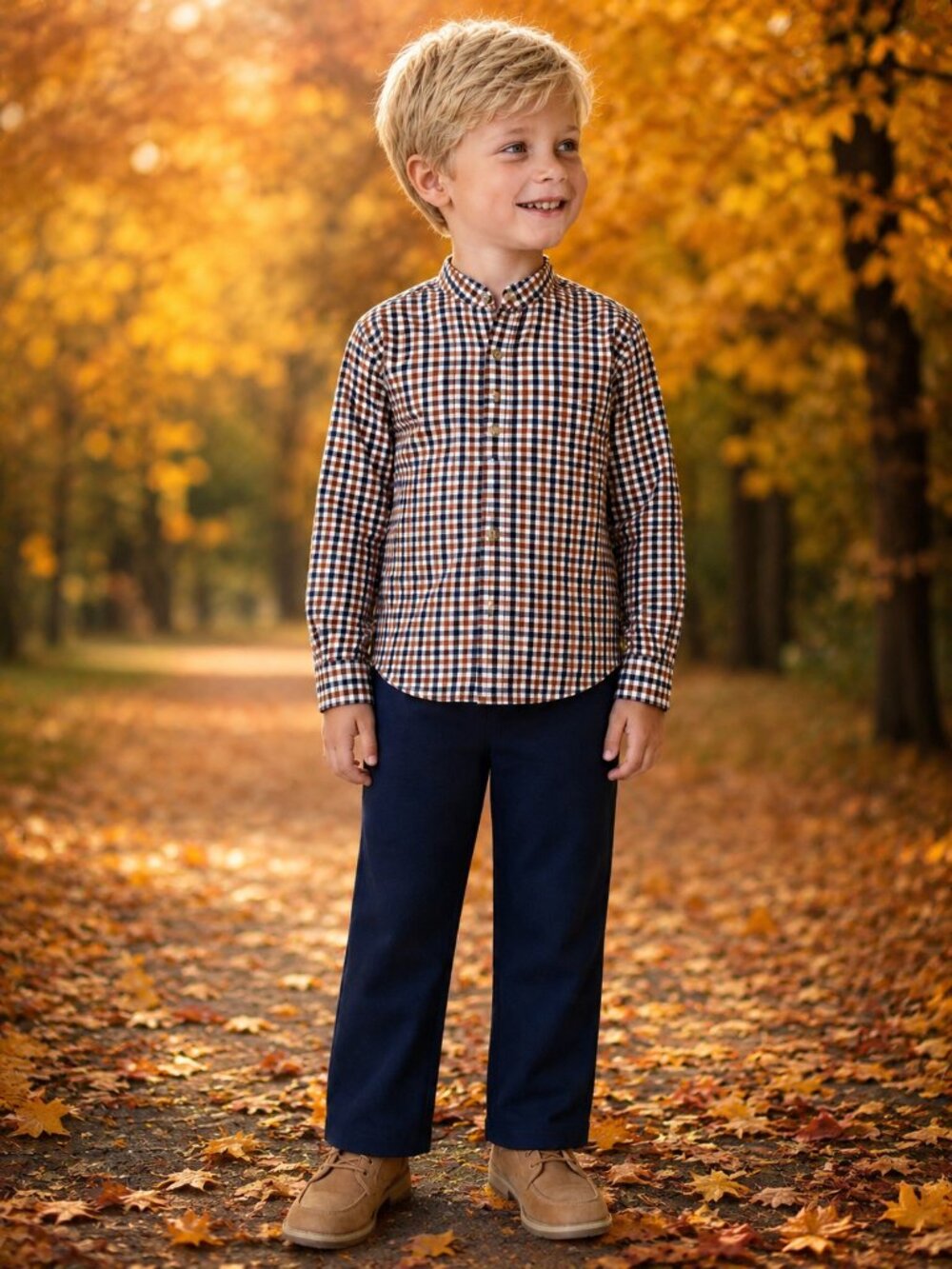 Edgehill Collection Boys Plaid Long Sleeve Shirt and Pants Set Sz 6 NWT